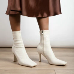 RAID Berinice Ankle Sock Boot In White -Raid London Sales Store berinice white 7