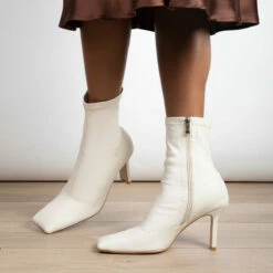 RAID Berinice Ankle Sock Boot In White -Raid London Sales Store berinice white 9