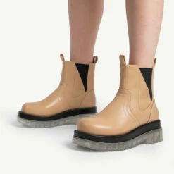 RAID Brazen Clear Sole Ankle Boot In Camel