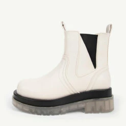 RAID Brazen Clear Sole Ankle Boot In White -Raid London Sales Store brazen off white 1