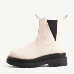 RAID Brazen Chunky Ankle Boot In Off White -Raid London Sales Store brazen white 1