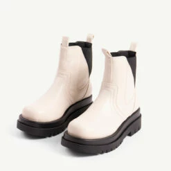 RAID Brazen Chunky Ankle Boot In Off White