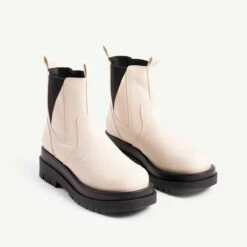 RAID Brazen Chunky Ankle Boot In Off White -Raid London Sales Store brazen white 3