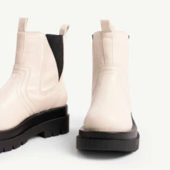 RAID Brazen Chunky Ankle Boot In Off White -Raid London Sales Store brazen white 5