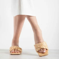 RAID Breezy Flat Mule In Natural -Raid London Sales Store breezy natural 3