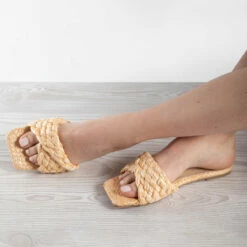 RAID Breezy Flat Mule In Natural -Raid London Sales Store breezy natural 4