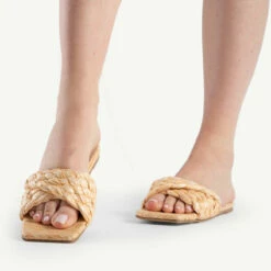 RAID Breezy Flat Mule In Natural -Raid London Sales Store breezy natural 5