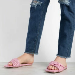 RAID Breezy Flat Mule In Pink -Raid London Sales Store breezy pink 4