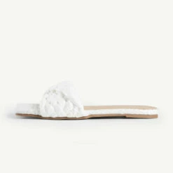 RAID Breezy Flat Mule In White -Raid London Sales Store breezy white 1