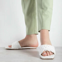 RAID Breezy Flat Mule In White -Raid London Sales Store breezy white 5
