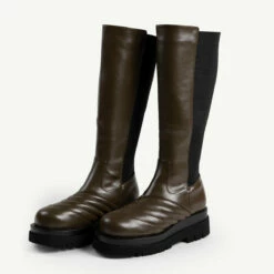 RAID Davina Chunky Long Boot In Khaki -Raid London Sales Store davina khaki 2