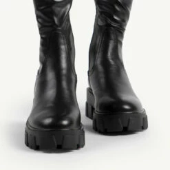 RAID Delia Over The Knee Boot In Black -Raid London Sales Store delia black pu 5