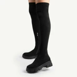 RAID Delia Over The Knee Boot In Black Suede -Raid London Sales Store delia black suede 2
