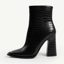 RAID Delphi Ankle Boot In Black Croc -Raid London Sales Store delphi black 1