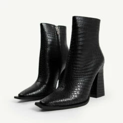 RAID Delphi Ankle Boot In Black Croc -Raid London Sales Store delphi black 4