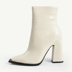 RAID Delphi Ankle Boot In Cream Croc -Raid London Sales Store delphi camel 1