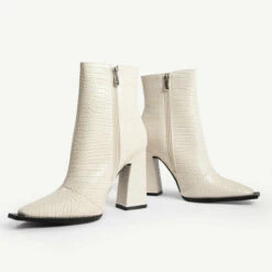 RAID Delphi Ankle Boot In Cream Croc -Raid London Sales Store delphi camel 5