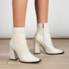 RAID Delphi Ankle Boot In Cream Croc