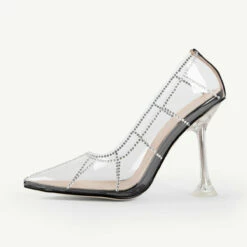 BEBO Demmy Perspex Court Heel In Black -Raid London Sales Store demmy black 1