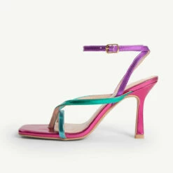 RAID Dorneah Wide Fit Square Toe Post Sandal In Pink Multi -Raid London Sales Store dorneah pink 1