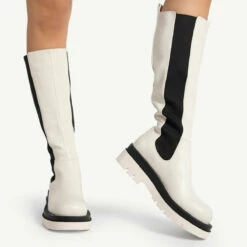 RAID Drellah Long Boot In Ecru -Raid London Sales Store drellah ecru 3