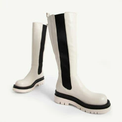 RAID Drellah Long Boot In Ecru -Raid London Sales Store drellah ecru 4