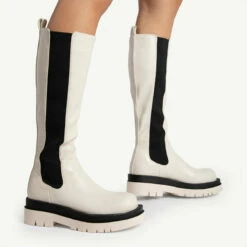 RAID Drellah Long Boot In Ecru -Raid London Sales Store drellah ecru 5