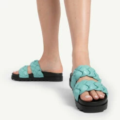 RAID Finch Chunky Slider In Aqua -Raid London Sales Store finch aquq blue 4
