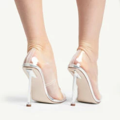 BEBO Flaura Stiletto Heel In Silver -Raid London Sales Store flaura silver 3