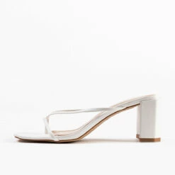RAID Freddy Heeled Mule In White -Raid London Sales Store freddy white