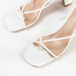 RAID Freddy Heeled Mule In White -Raid London Sales Store freddy white 4