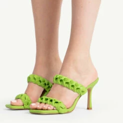 RAID Gemma Heeled Mule In Apple Green -Raid London Sales Store gemma apple green 5