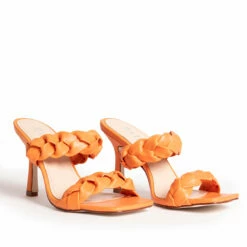 RAID Gemma Heeled Mule In Tangerine -Raid London Sales Store gemma tangerine 2
