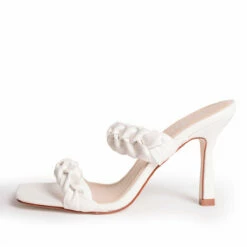 RAID Gemma Heeled Mule In White -Raid London Sales Store gemma white 1