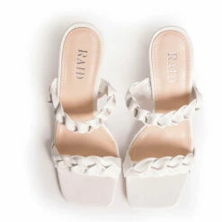 RAID Gemma Heeled Mule In White -Raid London Sales Store gemma white 3