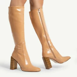 RAID Ivonne Block Heeled Boot In Beige