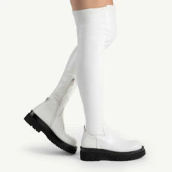 RAID Jade Over The Knee Boot In White
