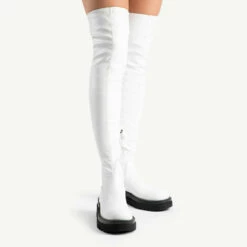 RAID Jade Over The Knee Boot In White -Raid London Sales Store jade off white 4