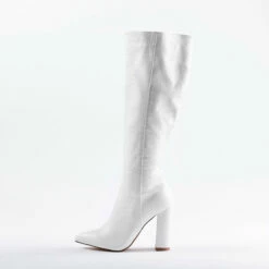 RAID Kenia Long Boot In White -Raid London Sales Store kenia white