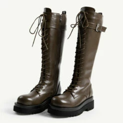 RAID Kinetic Lace Up Boot In Khaki -Raid London Sales Store kinetic khaki 2