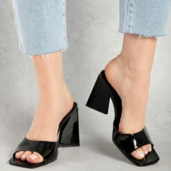 BEBO Kyrah Heeled Mule In Black -Raid London Sales Store kyrah black 5 1