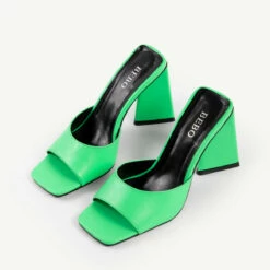 BEBO Kyrah Heeled Mule In Lime -Raid London Sales Store kyrah green 2