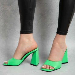 BEBO Kyrah Heeled Mule In Lime -Raid London Sales Store kyrah green 4