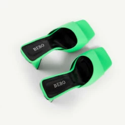BEBO Kyrah Heeled Mule In Lime -Raid London Sales Store kyrah green 5