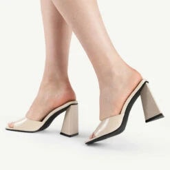 BEBO Kyrah Heeled Mule In Nude -Raid London Sales Store kyrah nude 4