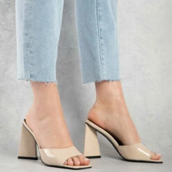 BEBO Kyrah Heeled Mule In Nude -Raid London Sales Store kyrah nude 8