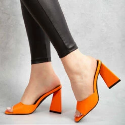 BEBO Kyrah Heeled Mule In Orange -Raid London Sales Store kyrah orange 2
