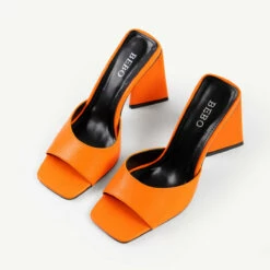 BEBO Kyrah Heeled Mule In Orange -Raid London Sales Store kyrah orange 4