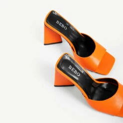 BEBO Kyrah Heeled Mule In Orange -Raid London Sales Store kyrah orange 6