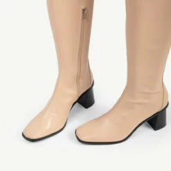 RAID Lennyo Block Heeled Boot In Nude -Raid London Sales Store lennyo nude 6